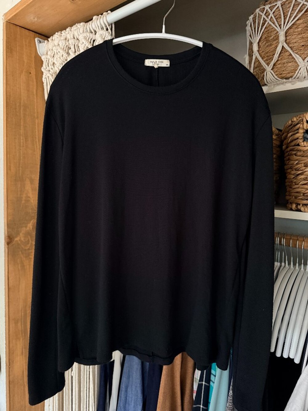 Rag and Bone Black Long Sleeve Knit Top Women's Small